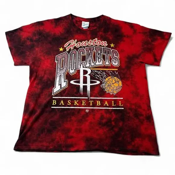 Vintage Houston Rockets Tie Dye Shirt Men's Houston Rockets '47